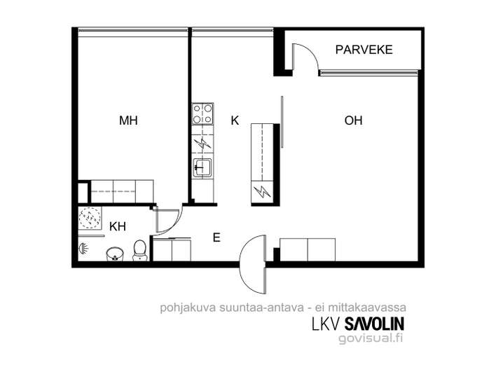 Kerrostalo, 2h, k, kh, parv., 50 m², Keskusta - View 2