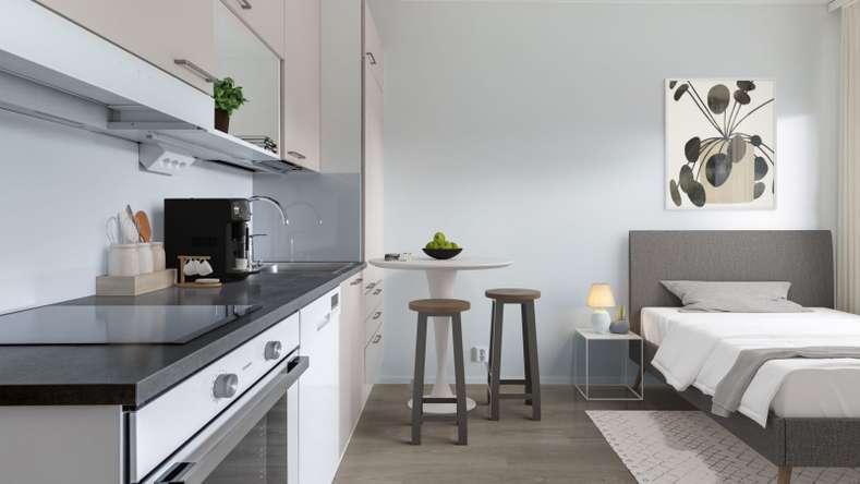 Kerrostalo, 1h+kt, 23 m², Skanssi - Näkymä 2