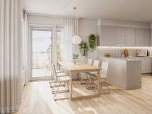 Viitteellinen kuva 78 m2 asunnosta.