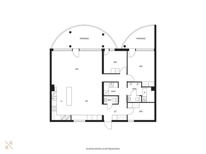 Kerrostalo, 4h+k+s, 104 m², Toppilansalmi – pohled 3