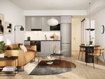 Visualisointikuva Renatan asunnosta C 40, C 45, C 52, C 57, C 62, C 67 ja C 71, 2h+kt, 37 m²