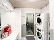 Vaatehuolto hoituu kylpyhuoneessa erinomaisesti.