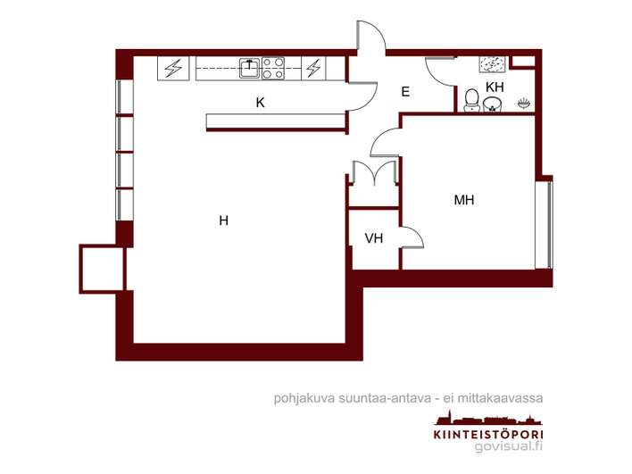 Kerrostalo, 2h,k,kph,rp, 60,5 m², Keskusta - Näkymä 2