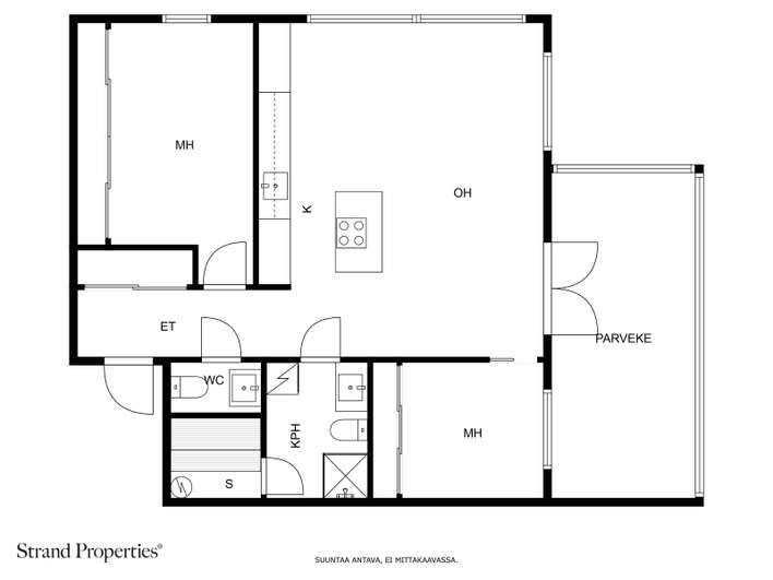 Kerrostalo, 3h, avok., kph/s/wc, wc, lasitettu parveke, autohallipaikka, 78 m², Telakkaranta - Näkymä 2