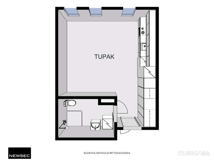 Kerrostalo, 1h+tk+parvi, 30 m², Keskusta - Näkymä 3
