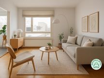 Digistailattu kuva olohuoneesta