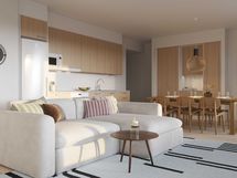 Asunto A1 keittiö. Taitelijan näkemys.