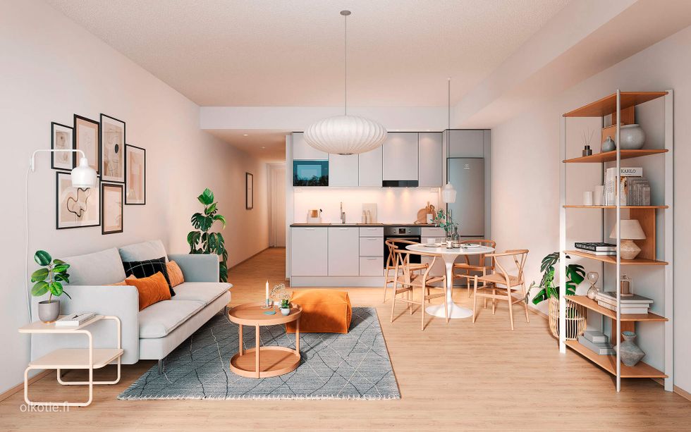 Visualisointi Renatan kodista B 26 ja B 28, 2h+kt, 47,5 m²
