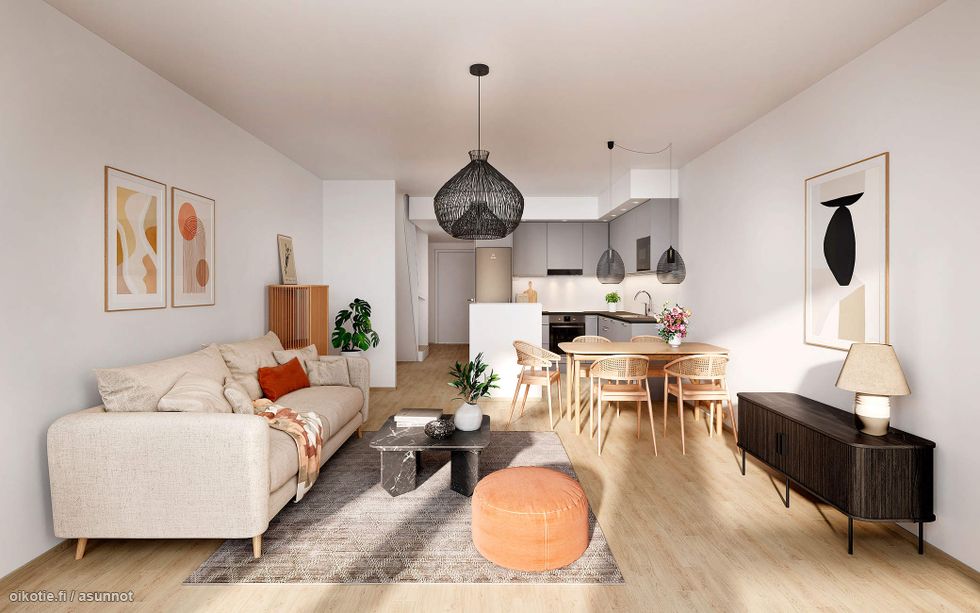 Visualisointikuva Renatan asunnosta B 32, B 33, B 34, ja B 35, 4h+kt+s