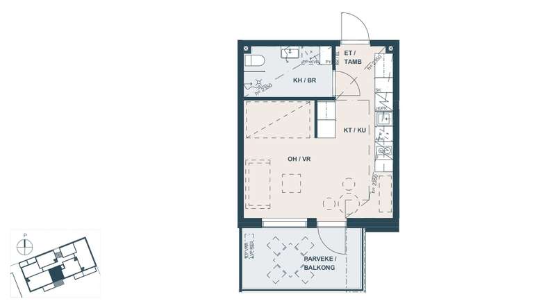 Kerrostalo, 1h+kt+alk, 28 m², Klemettilä, Vaasa