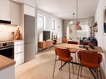 Visualisointi Renatan kodista C 56 ja C 66, 3h+kt, 62,5 m²