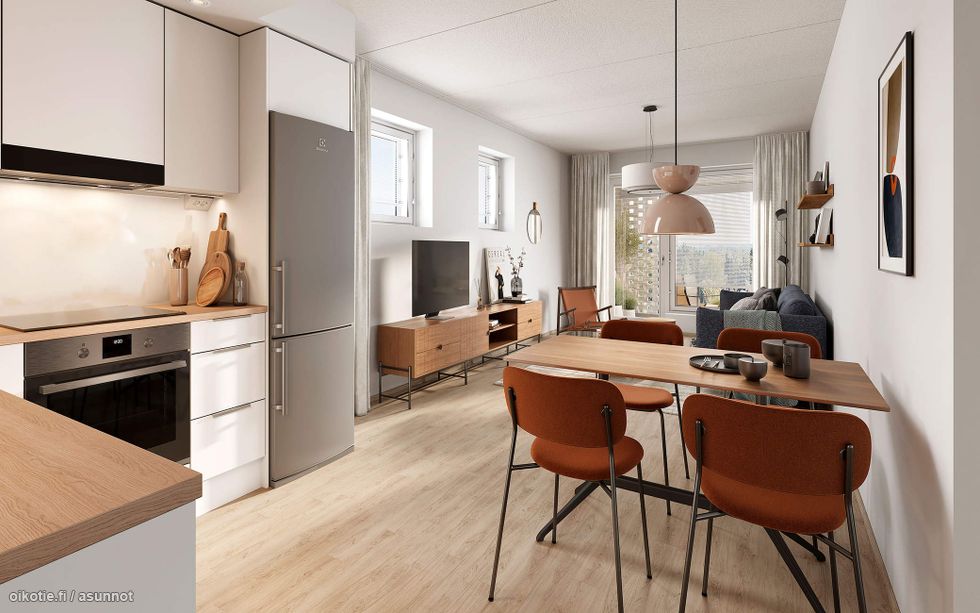 Visualisointikuva Renatan asunnosta C 56 ja C 66, 3h+kt, 62,5 m²