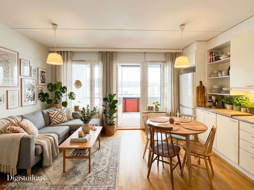 Tervetuloa! Asunnon voit sisustaa vaikkapa näin.