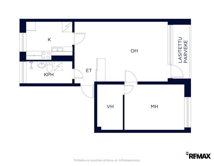Kerrostalo, 2h+k+vh+kph+las.p, 55 m², Roihuvuori – pohled 2
