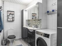 Toinen wc on päämakuuhuoneen vieressä.