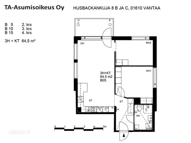 Kerrostalo, 3h+kt, 64.5 m², Kaivoksela - Näkymä 2