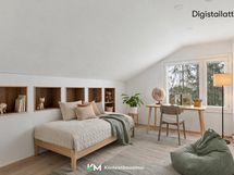 Huone koululaiselle 2. krs pikkuhuoneessa.