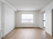Olohuone. Kuva asunnosta A56, jossa vastaava pohjaratkaisu, materiaalit voivat poiketa.