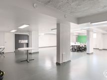 Kerhotilassa on myös minikeittiö.