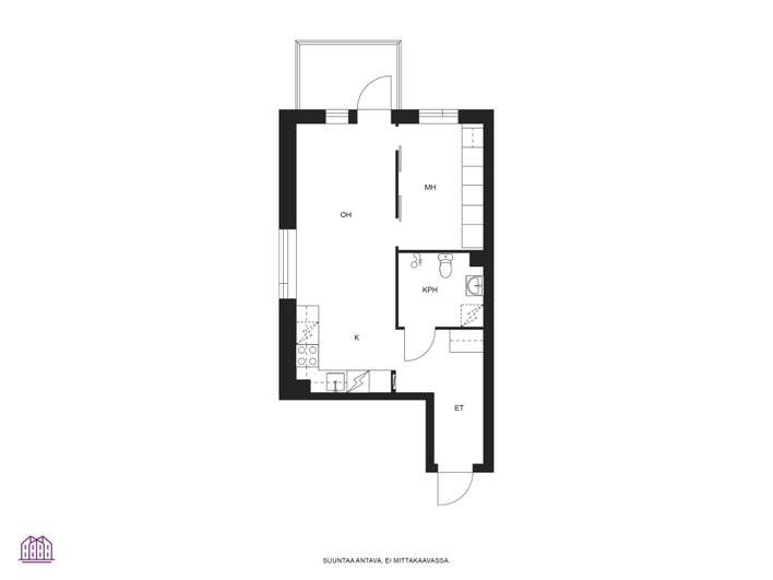Kerrostalo, 2h, kt, kph, Lparv (Oma tontti), 36,5 m², Tuira/Lipporanta - Näkymä 2