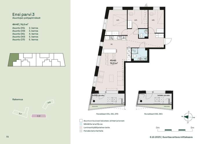 Kerrostalo, 4H+KT, 76 m², Vuosaari - Näkymä 2