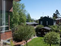 Parvekenäkymä omalle pihalle.