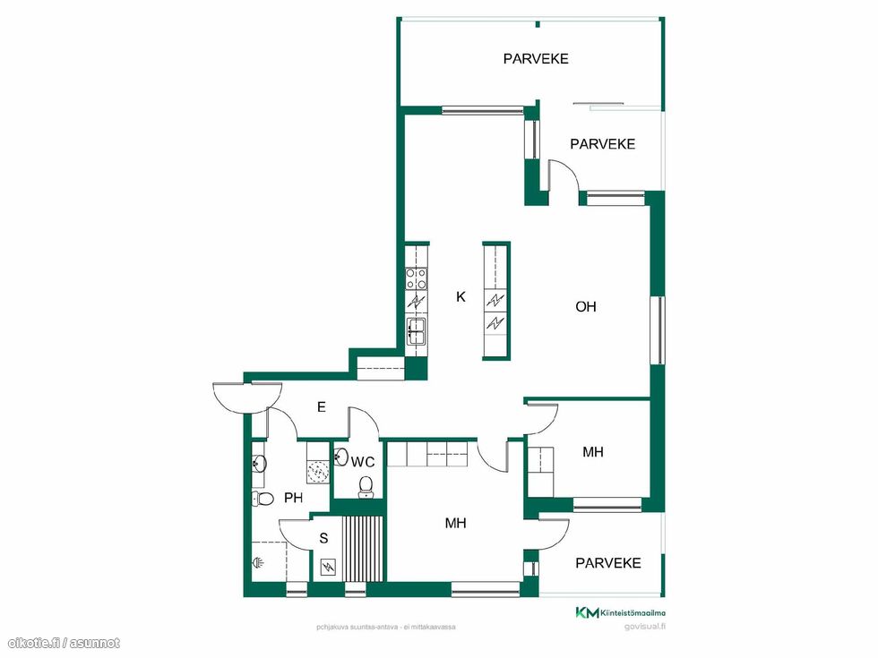 80 m² Metsänhoitajankatu 12, 00790 Helsinki Kerrostalo 3h myynnissä -  Oikotie 17135719