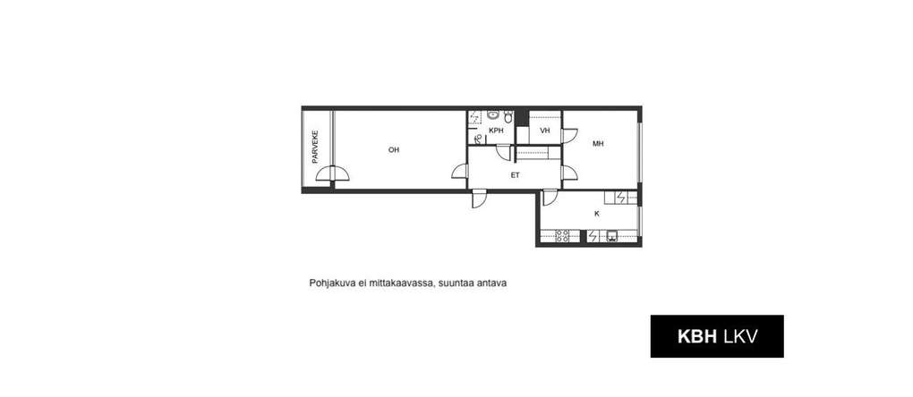 Kerrostalo, 2h,k,kph,vaatehuone, parveke, 52 m², Ullanlinna - Näkymä 2