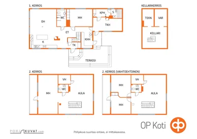 Omakotitalo, 2 mh, tupakeittiö, takkahuone, sauna, kph, khh, 2 wc, vh, et, yläaula, 176/215 m², Liuksiala - View 3