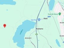 1,5km kaupalle ja 3km Rukan kylälle