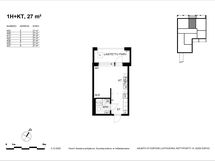 A14, 1h+kt, 27,0 m2, pohjakuva