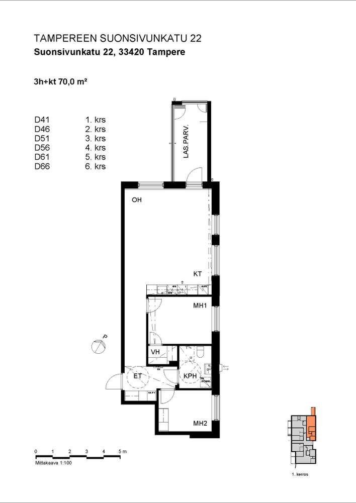 Kerrostalo, 3H+KT, 70 m², Lamminpää - Näkymä 2