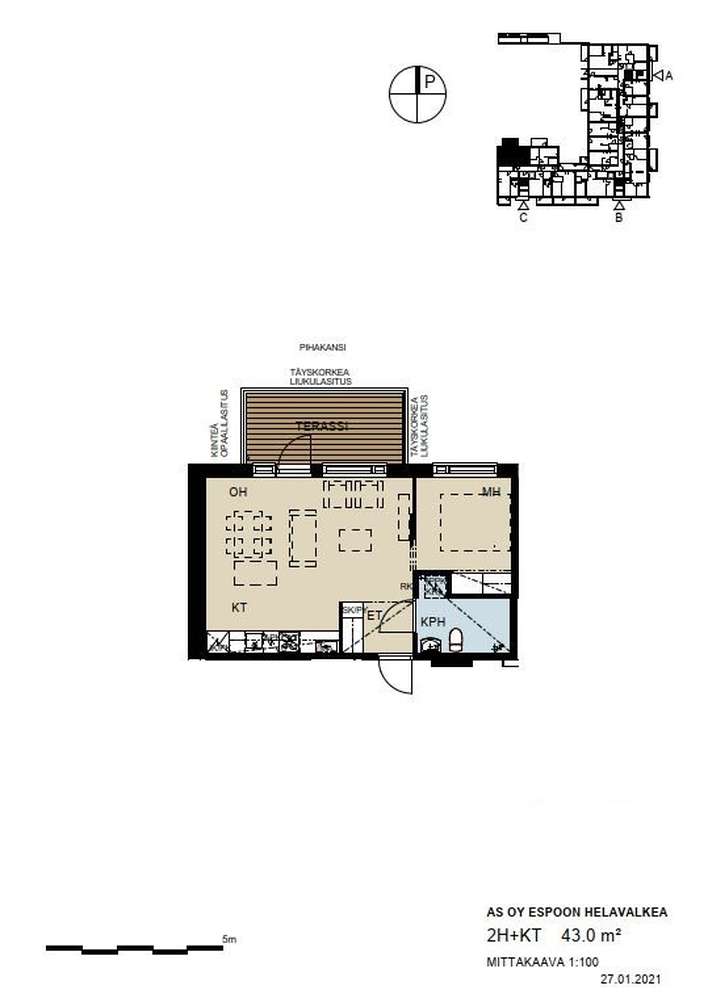 Kerrostalo, 2h+kt, 43 m², Pohjois-Tapiola - Näkymä 2