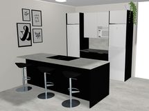 Havainnekuva peilikuvana: keittiö