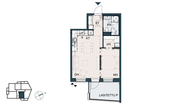 Kerrostalo, 2h+kt, 38,5 m², Sompio, Kerava