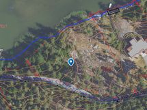 Kantakartta ja  satelliittikuva päälekkäin