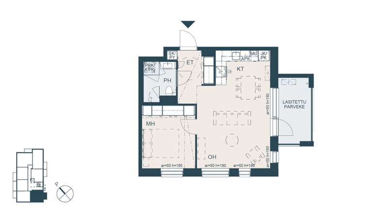 Kerrostalo, 2h+kt, 47 m², Hyrylä, Tuusula