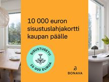Tee kaupat tästä kodista 14.9.-21.12.2026, niin myönnämme 10 000 euron arvoisen Vepsäläisen sisustuslahjakortin kaupan päälle.