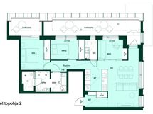3–4h+kt+khh+s, 82,5 m². Vaihtoehtopohjassa kolmannen makuuhuoneen voi toteuttaa myös lasiruutuseinällä.