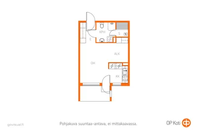 Kerrostalo, 1h,kk,s, 35,5 m², Keskusta - Näkymä 2
