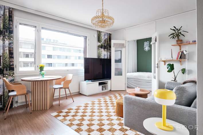Kerrostalo, 1-2h, kk, kph (yhtiöjärjestyksen mukaisesti 1h+kk), 34,5 m², Maunula - Näkymä 2