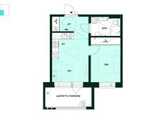 Kodin pohjapiirros (2h+kt, 37,5 m²)