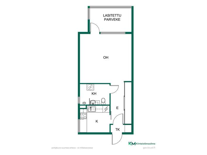 Kerrostalo, 1h, k, kph, las.parveke, 36,5 m², Lassila – pohled 2