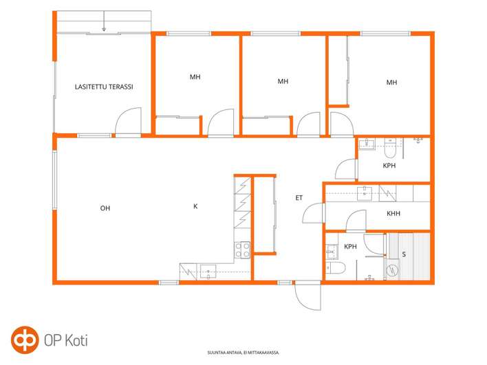 Paritalo, 4h+avok+2*kph+s, 95/100 m², Matari - Näkymä 2