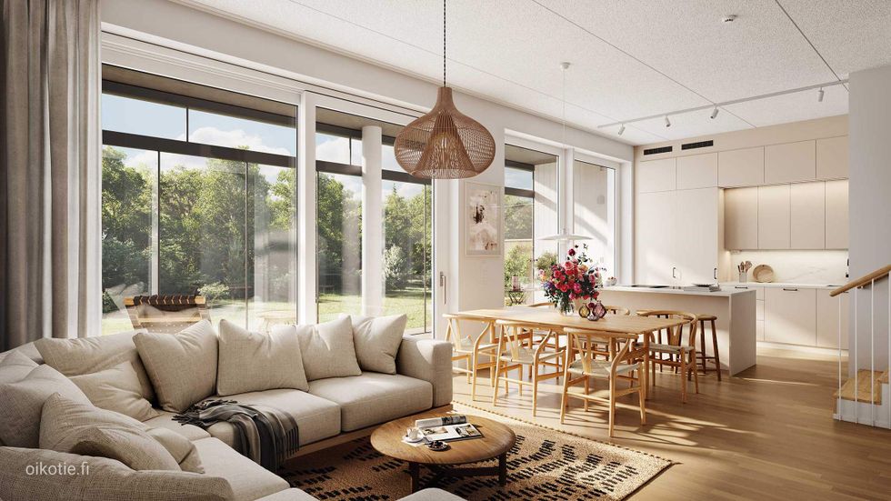 Visualisointikuva rivitalokodista B 08 (5h+kt+s, 135 m²)