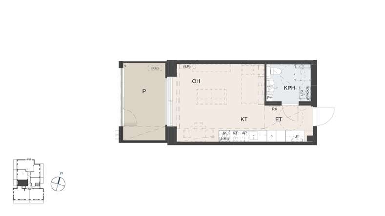Kerrostalo, 1h+kt, 30 m², Tapiola - Näkymä 2