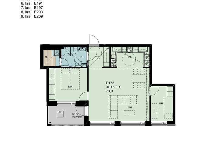 Kerrostalo, 3H+KT+S, 73 m², Jätkäsaari - Näkymä 2