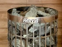 Saunassa on Harvian kiuas.