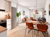 Visualisointi Renatan kodista C 61 ja C 70, 3h+kt, 62,5 m²