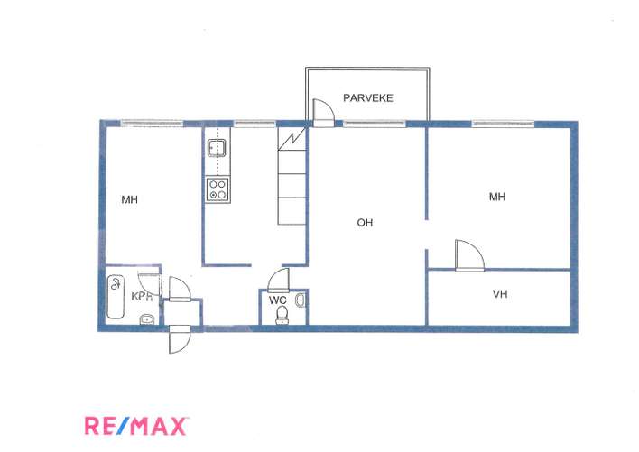 Kerrostalo, 3h+k+psh+erill. wc+lasitettu parveke, 66,5 m², Vieremä – pohled 2